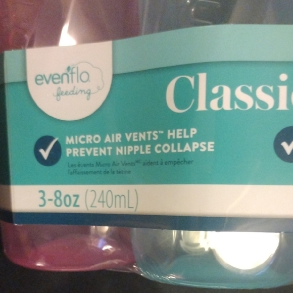 Evenflo Classic Baby Bottles - Pink, Blue, Clear - Picture 3 of 7